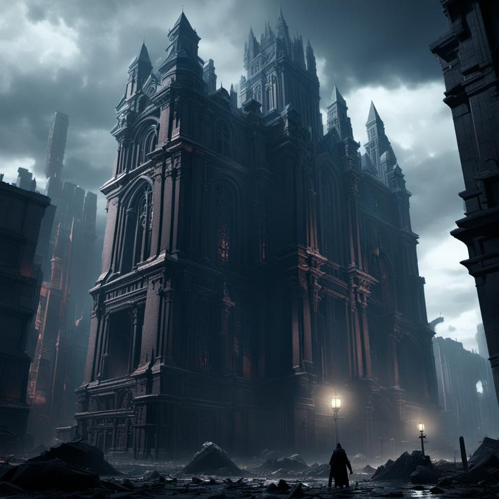 Lovecraft Monsters Ravage City in Gothic Concept Art
