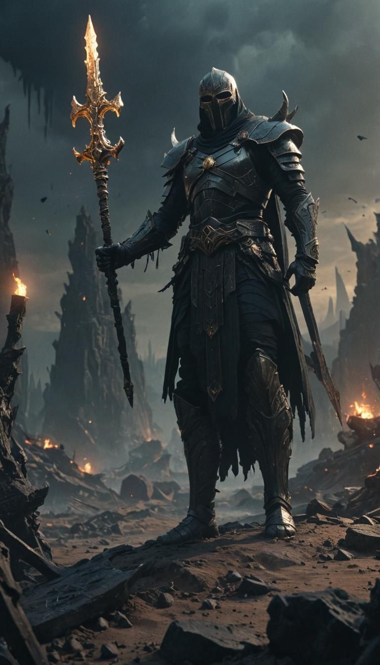 Dark Fantasy Executioner in Celestial Battlefield