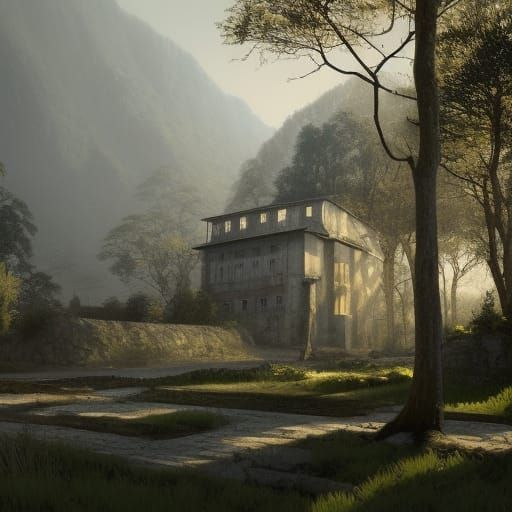 Derelict Asylum in São Paulo, Hyperdetailed Concept Art