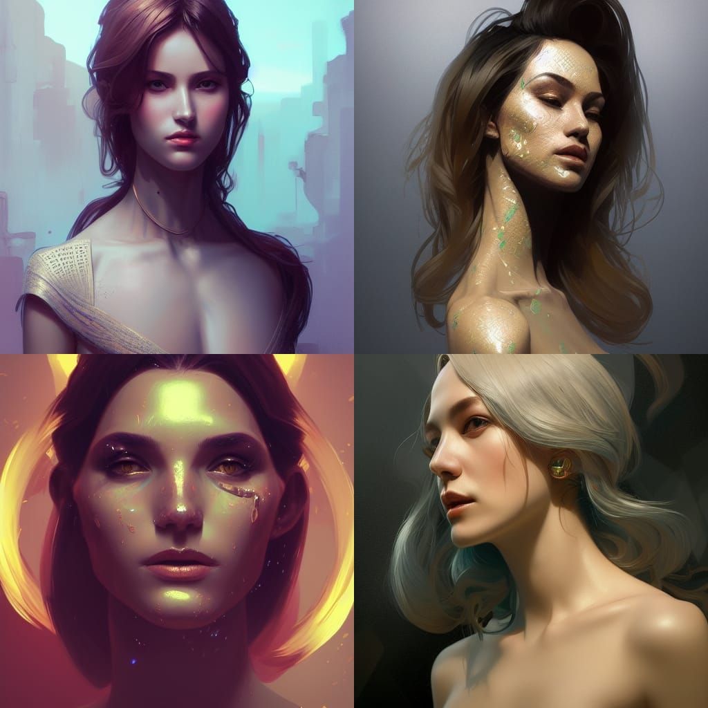 Money Woman Portrait in Hyperdetailed Style