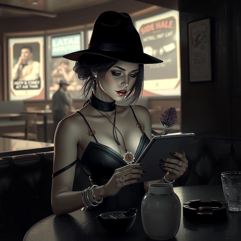 Reading in a café