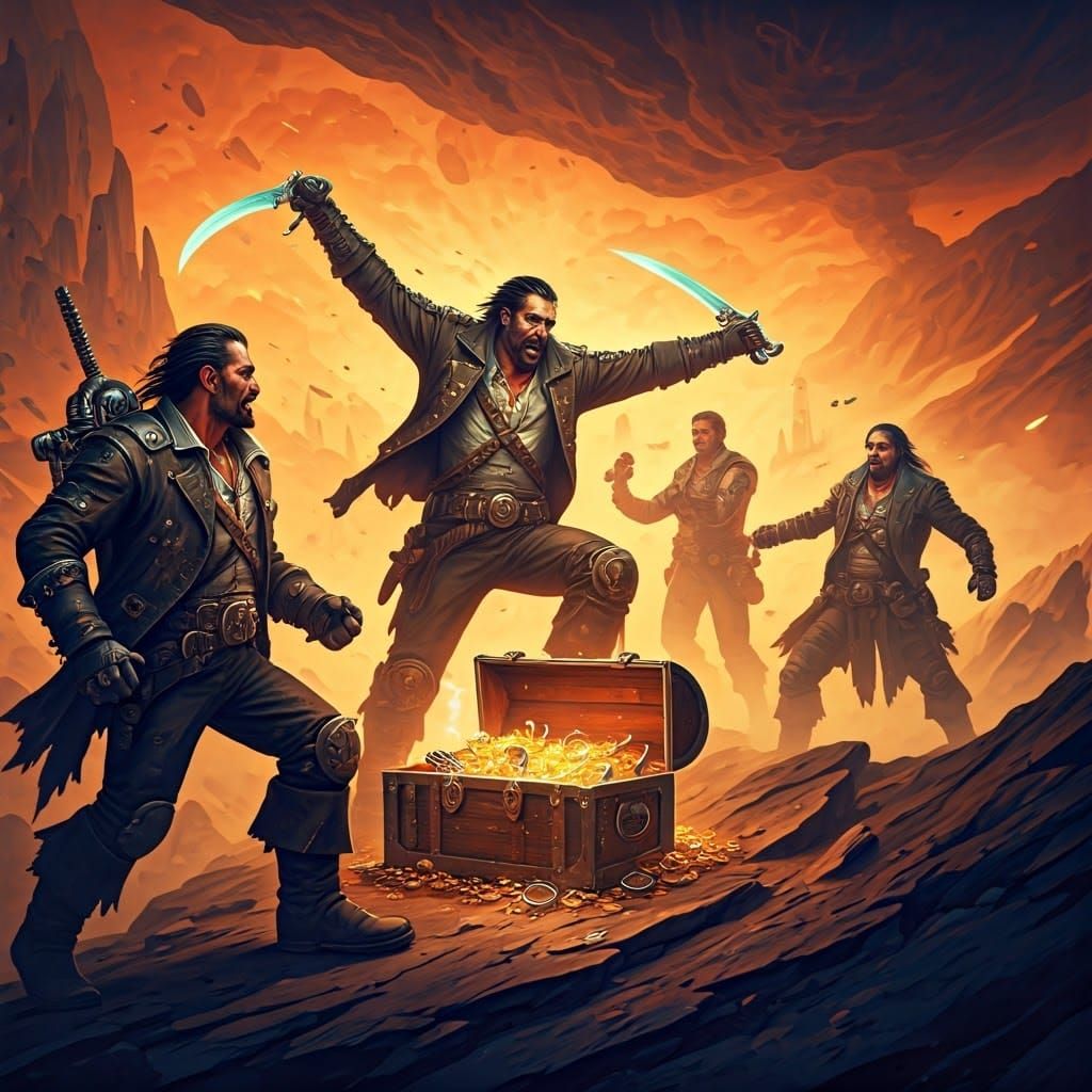 Space Pirates Battle Over Treasure on Asteroid in Vivid, Hyp...