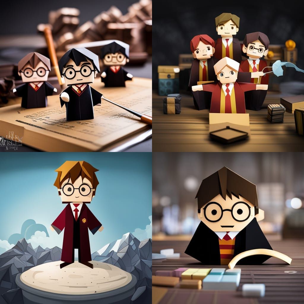 Harry Potter Origami Papercraft Sculpture