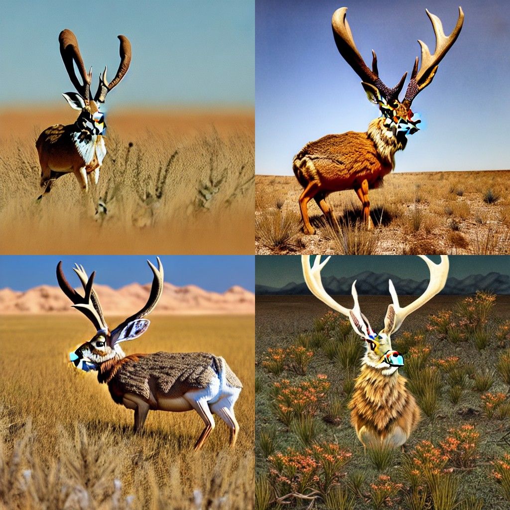 Jackalope in Desert Under Blazing Sun