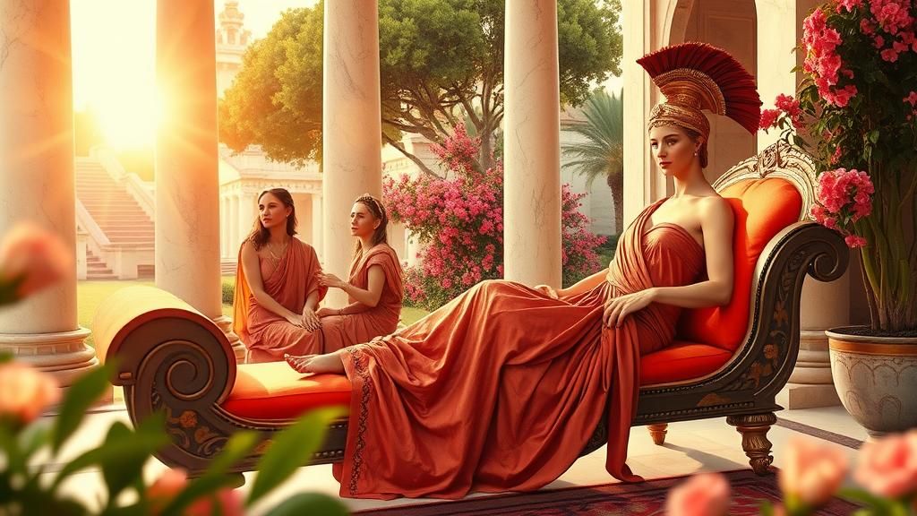 Spartan Queen in Boudoir: Fragonard-esque Illustration