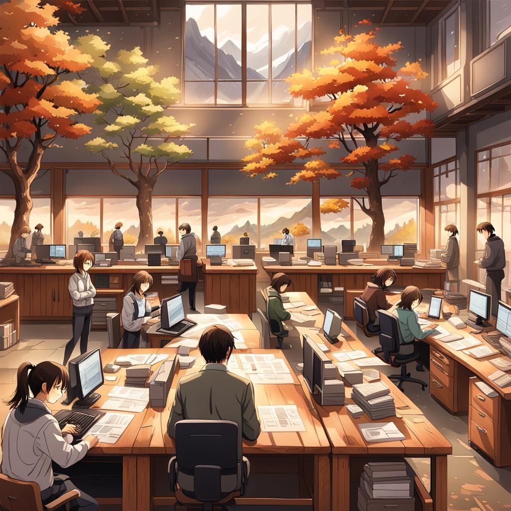 Anime Geological Office in Autumnal Colors