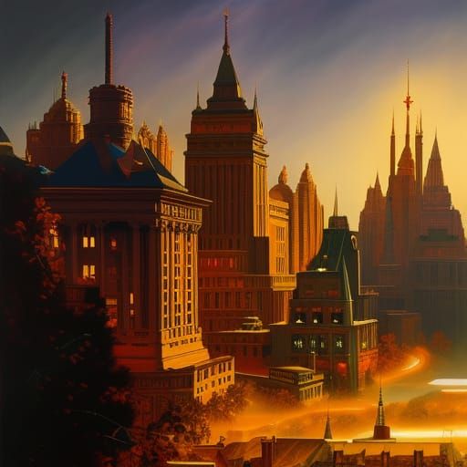 Cartoon Devil in Action Painting Style