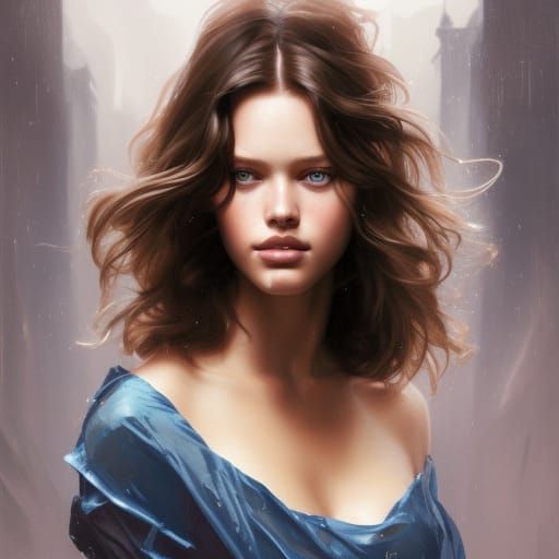 Young Woman Portrait with Dynamic Lighting