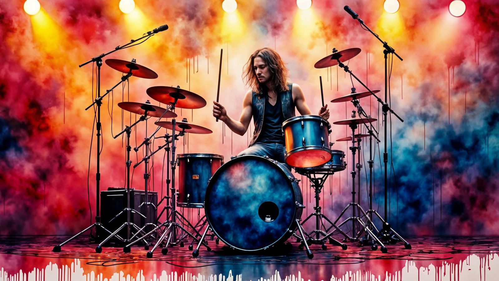 Energetic Drummer Performs in Vibrant, Hua Tunan-Inspired Sp...