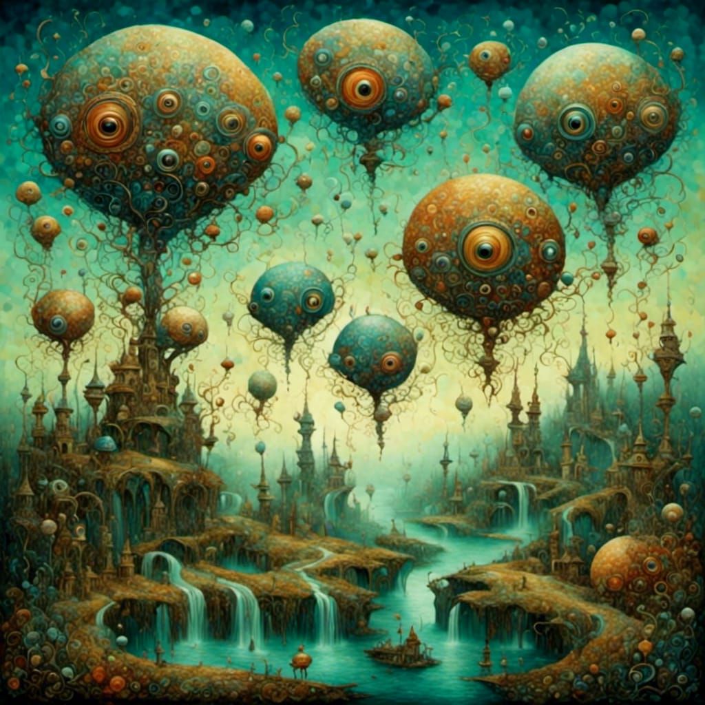 Surreal Aliens Frolic in Ethereal Landscape