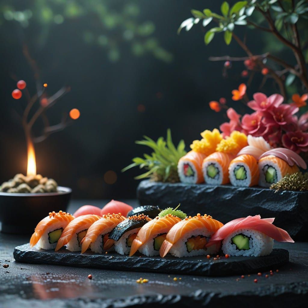 Exquisite Sushi Still Life, Professional Photography