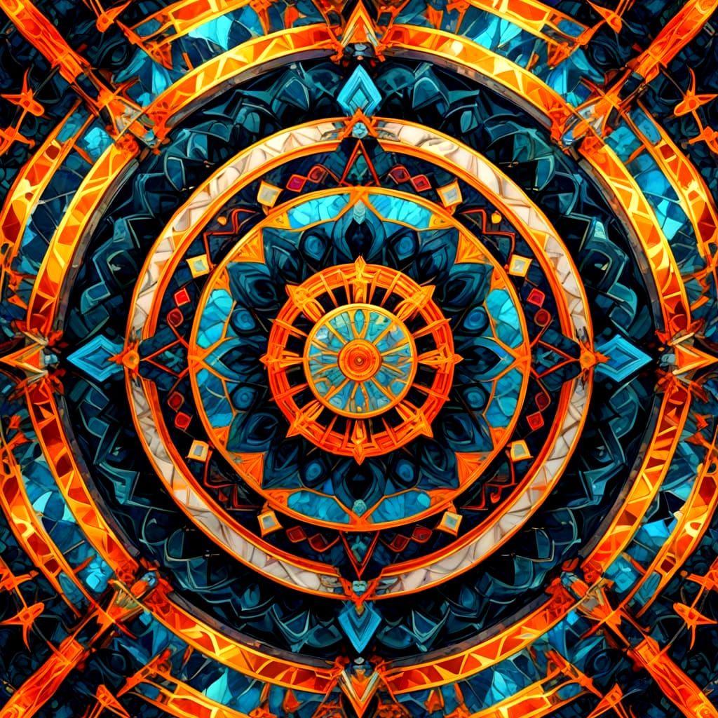 Vibrant Kaleidoscope Art in Digital Style