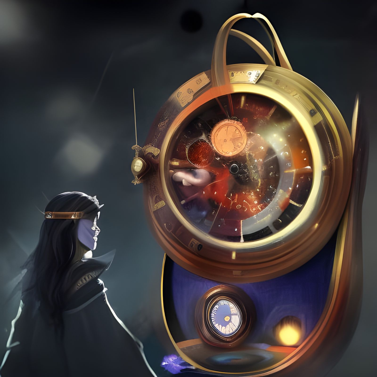 Time Traveler with Magic Clock: 8k Masterpiece