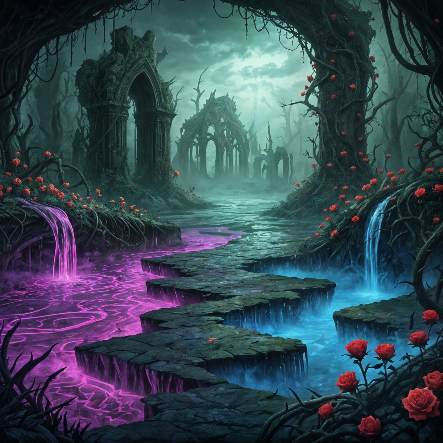 Haunting Feywild Swamp Divided by Magic