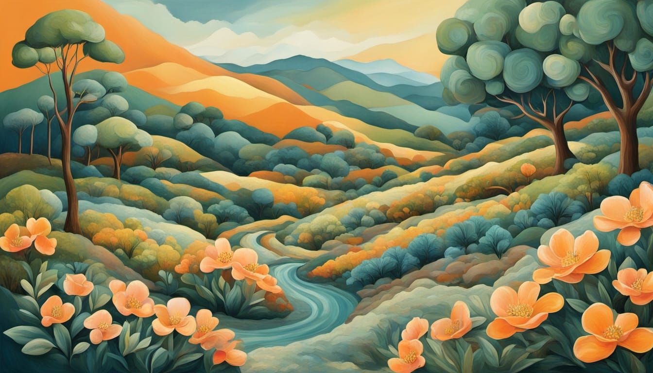 Abstract Surrealist Landscape Painting