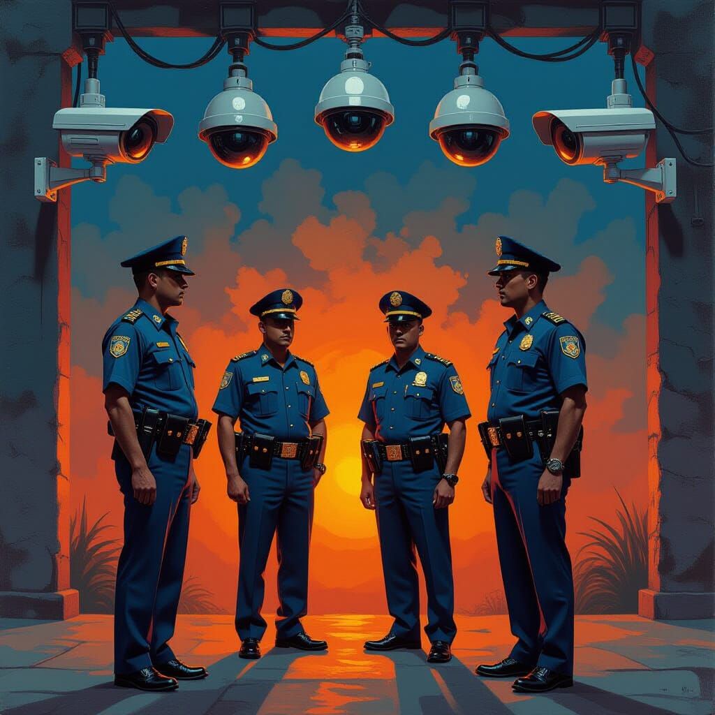 Uttar Pradesh Police Officers in Detailed Matte Painting