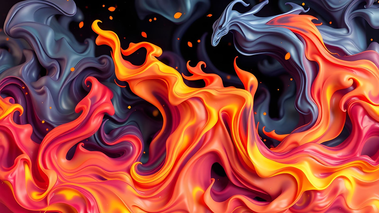 Calligraphic CGI Fires in Impressionistic Style