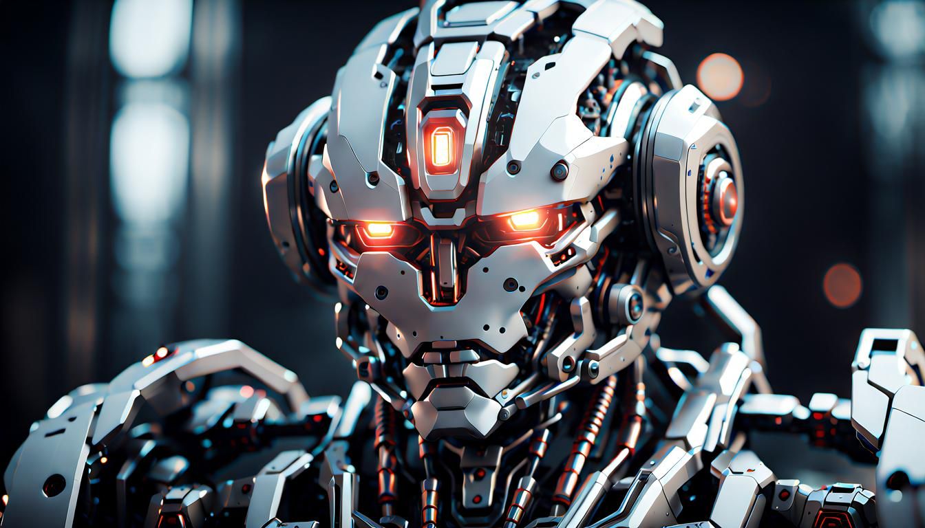 Realistic Cyborg Mech in Futuristic Sci-Fi Style