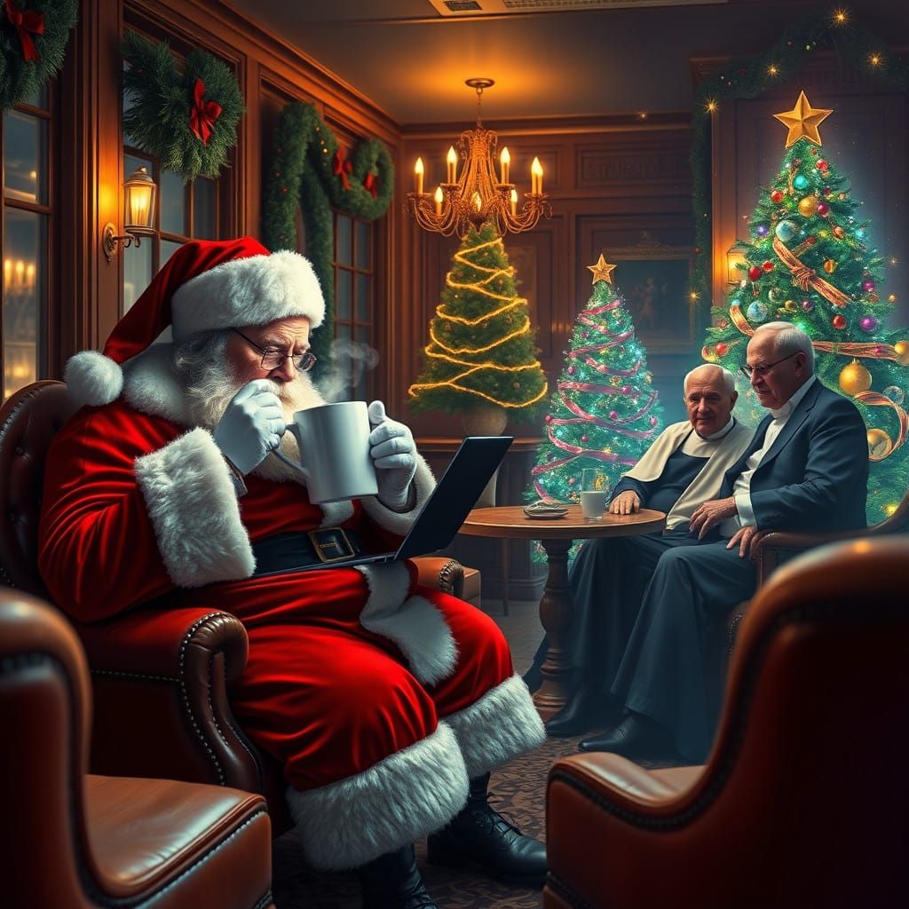 Cozy Christmas Evening in a Warm Nightcafe