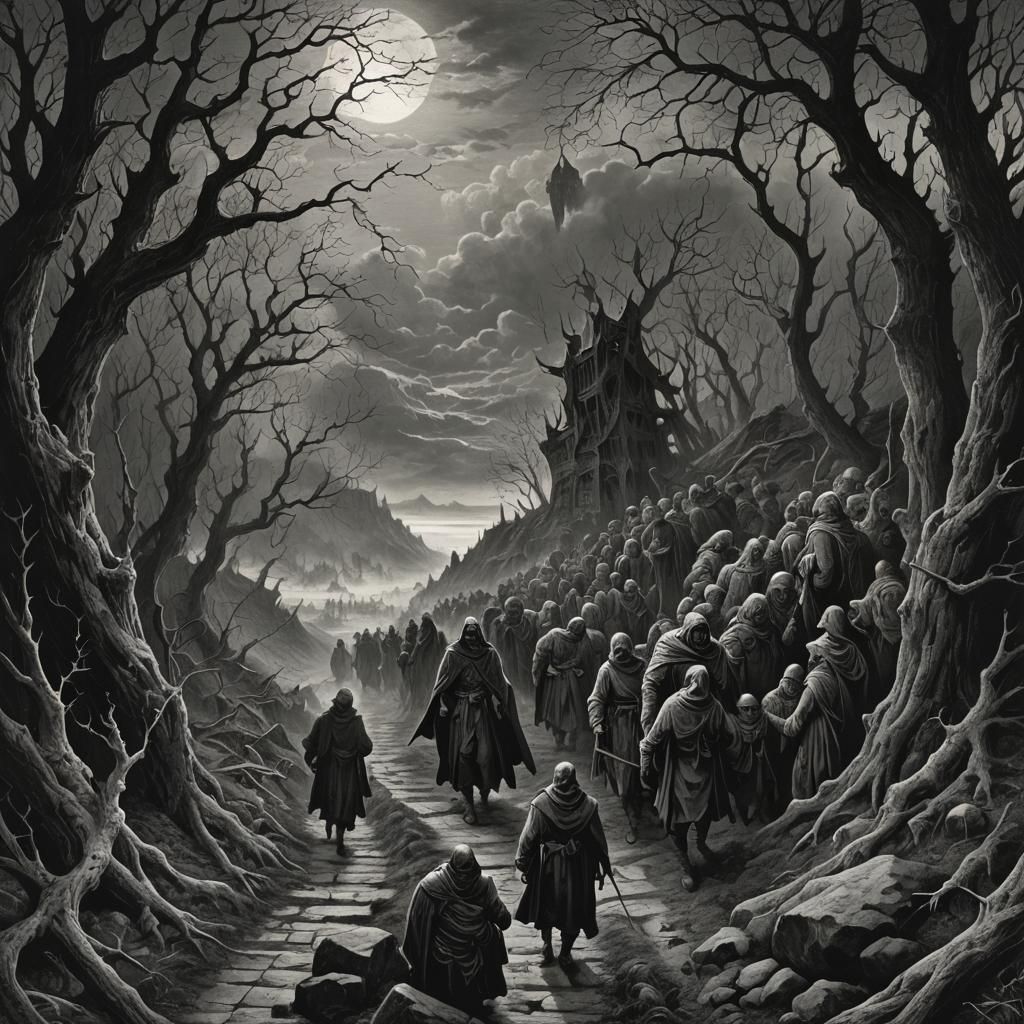 Horrific Journey to Beautiful Landscape in Dark Romanticism