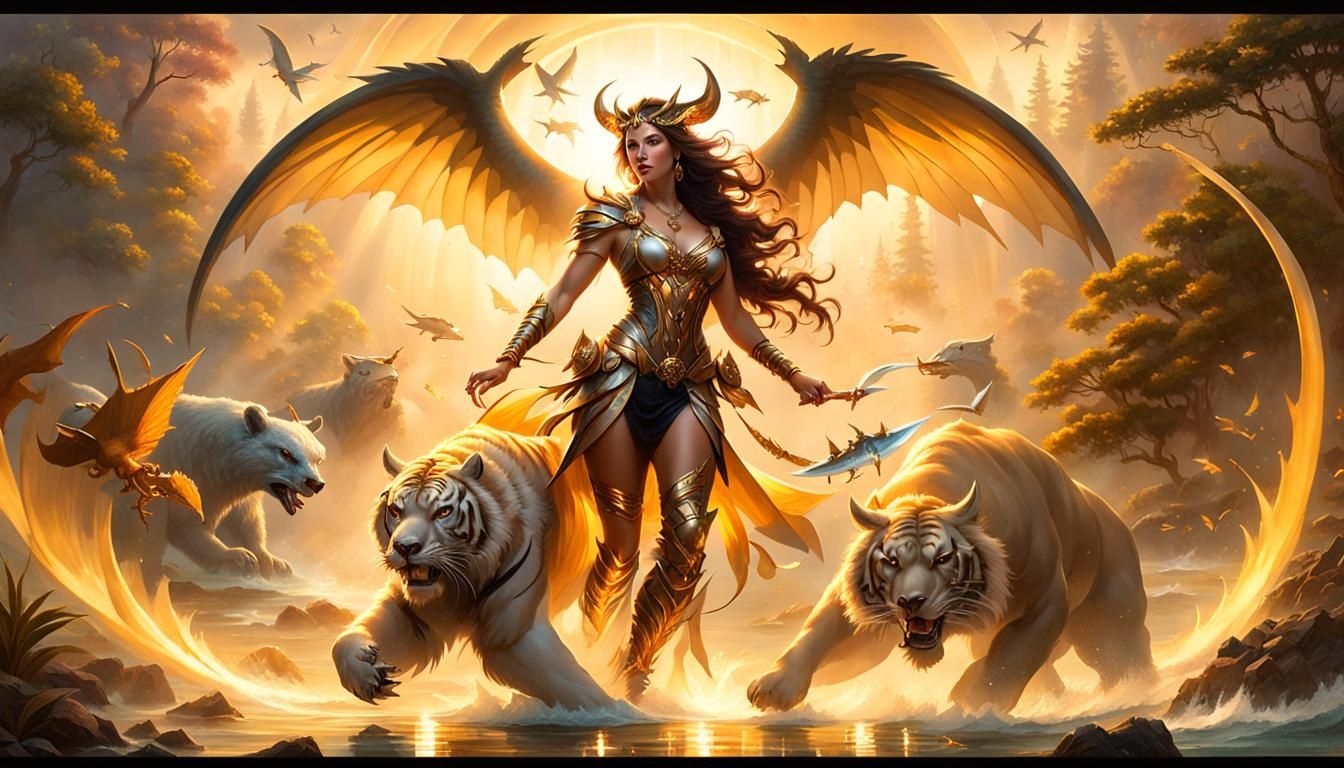 Surreal Chimera Woman in Ethereal Fantasy Style