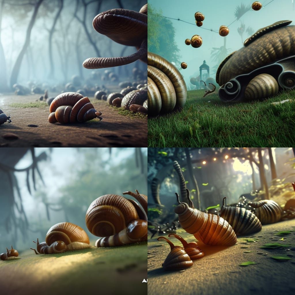 Snails in Epic 3D Videogame Style