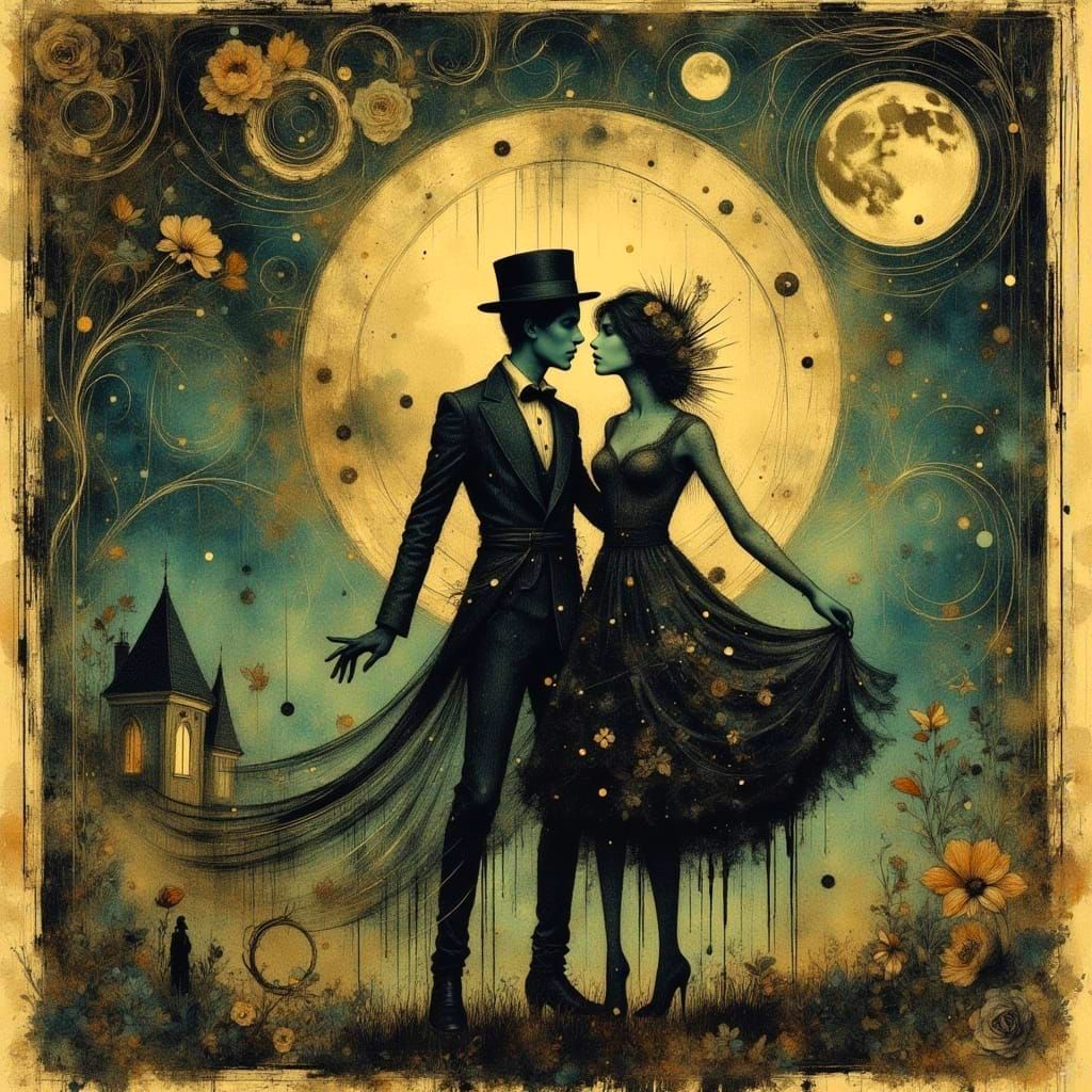 Surreal Dance with the Devil under Pale Moonlight