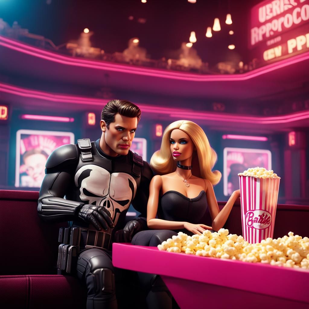 Barbie and The Punisher at the Cinema