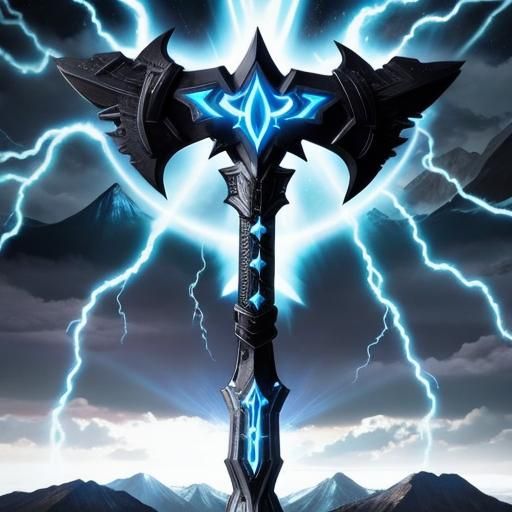 Detailed Battle Axe with Glowing Runes