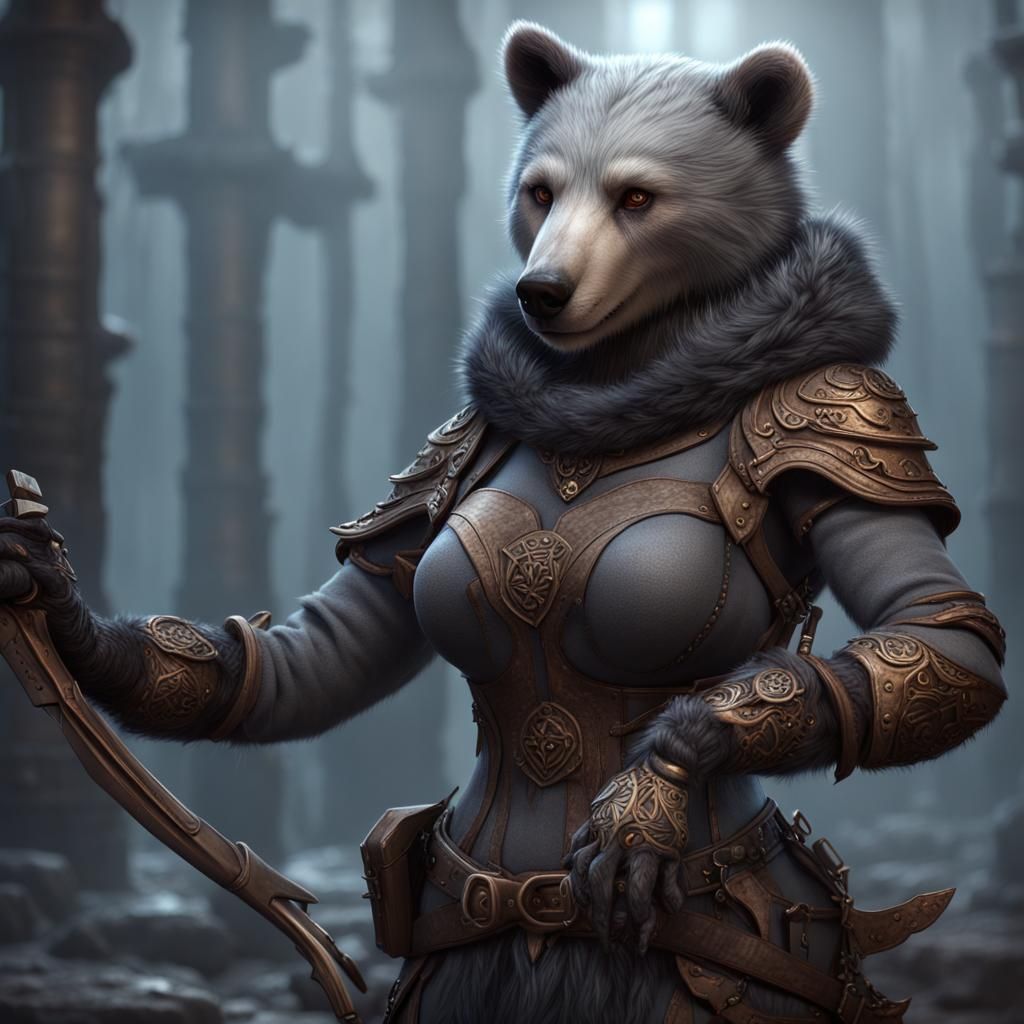 Fantasy Bear Rogue in Detailed Digital Painting