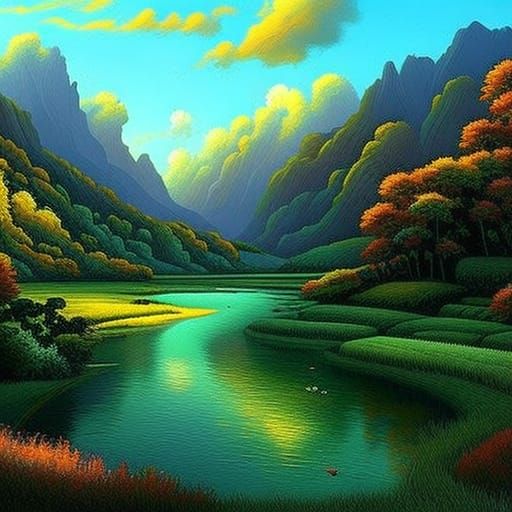 Halloween Wheat Field Fantasy in Expressionist Style