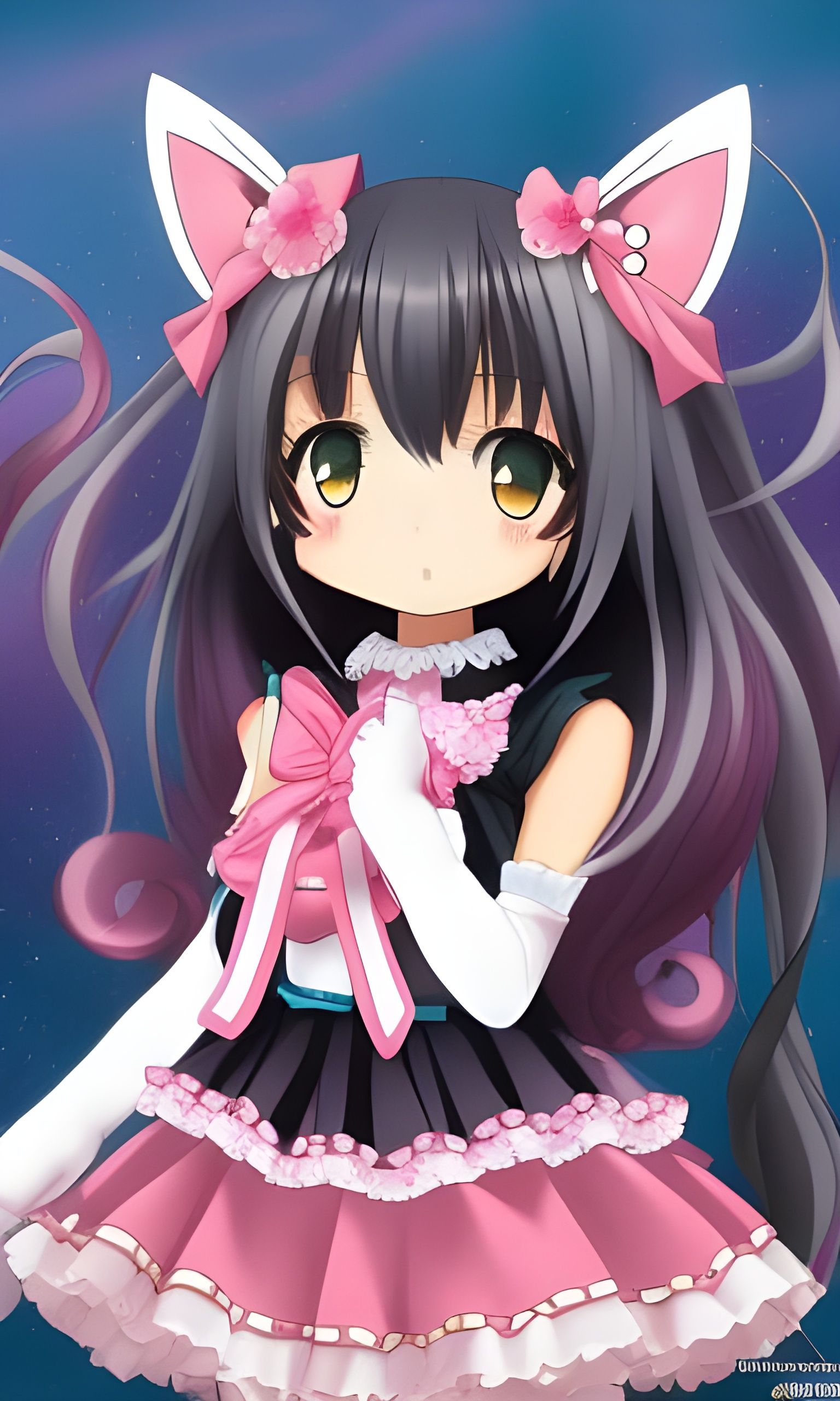 Kawaii anime catgirl