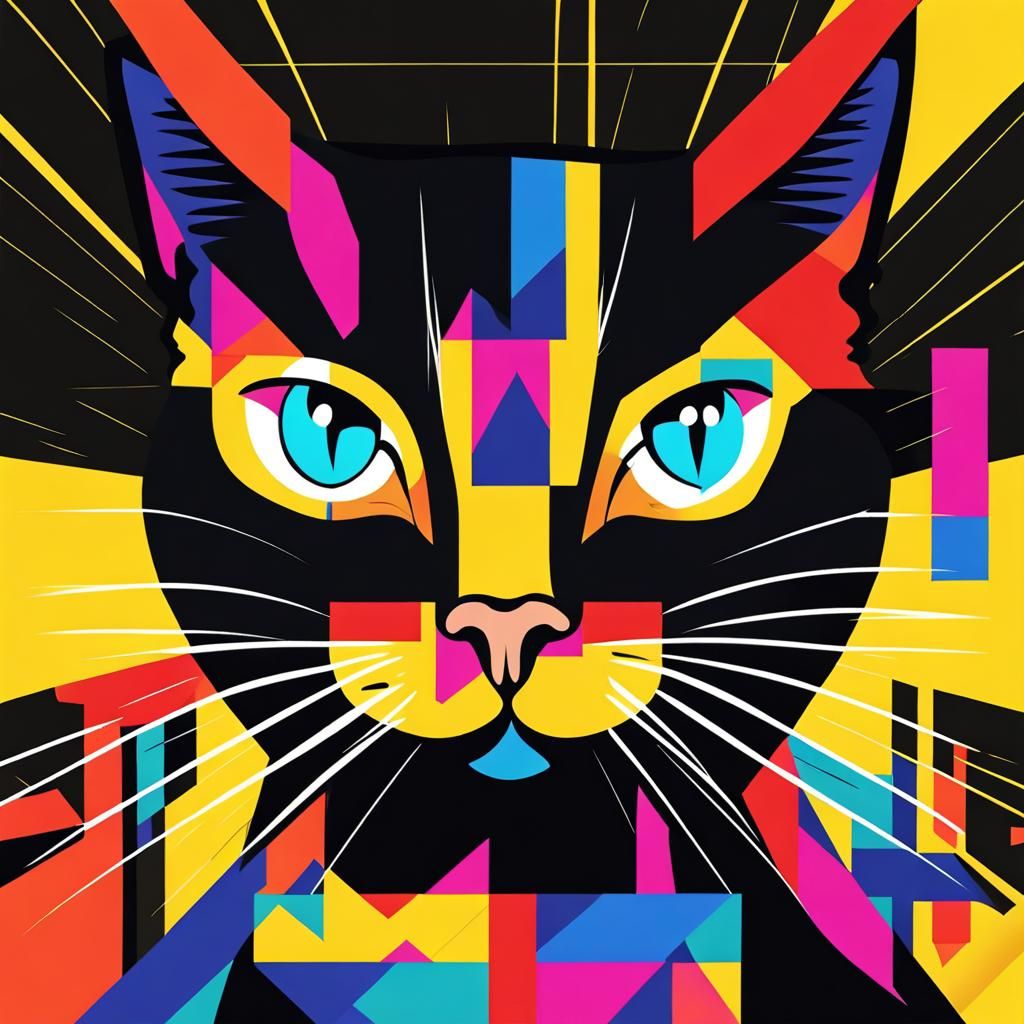 Black cat with a diamond