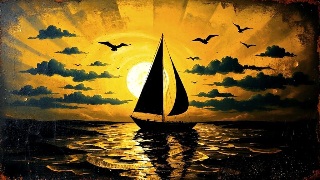 Sailboat at sunset