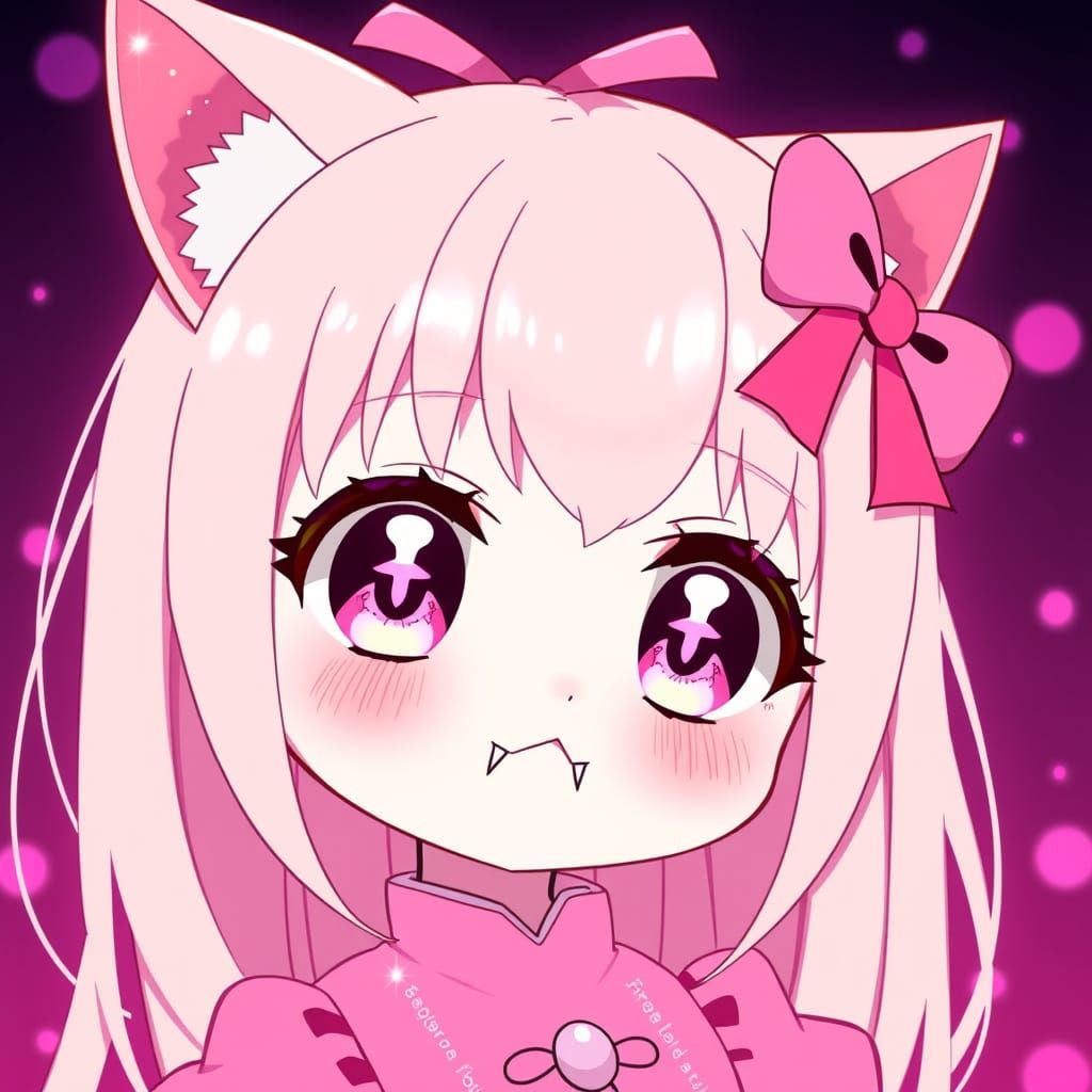 Chibi Anime Catgirl in Pastel Hues