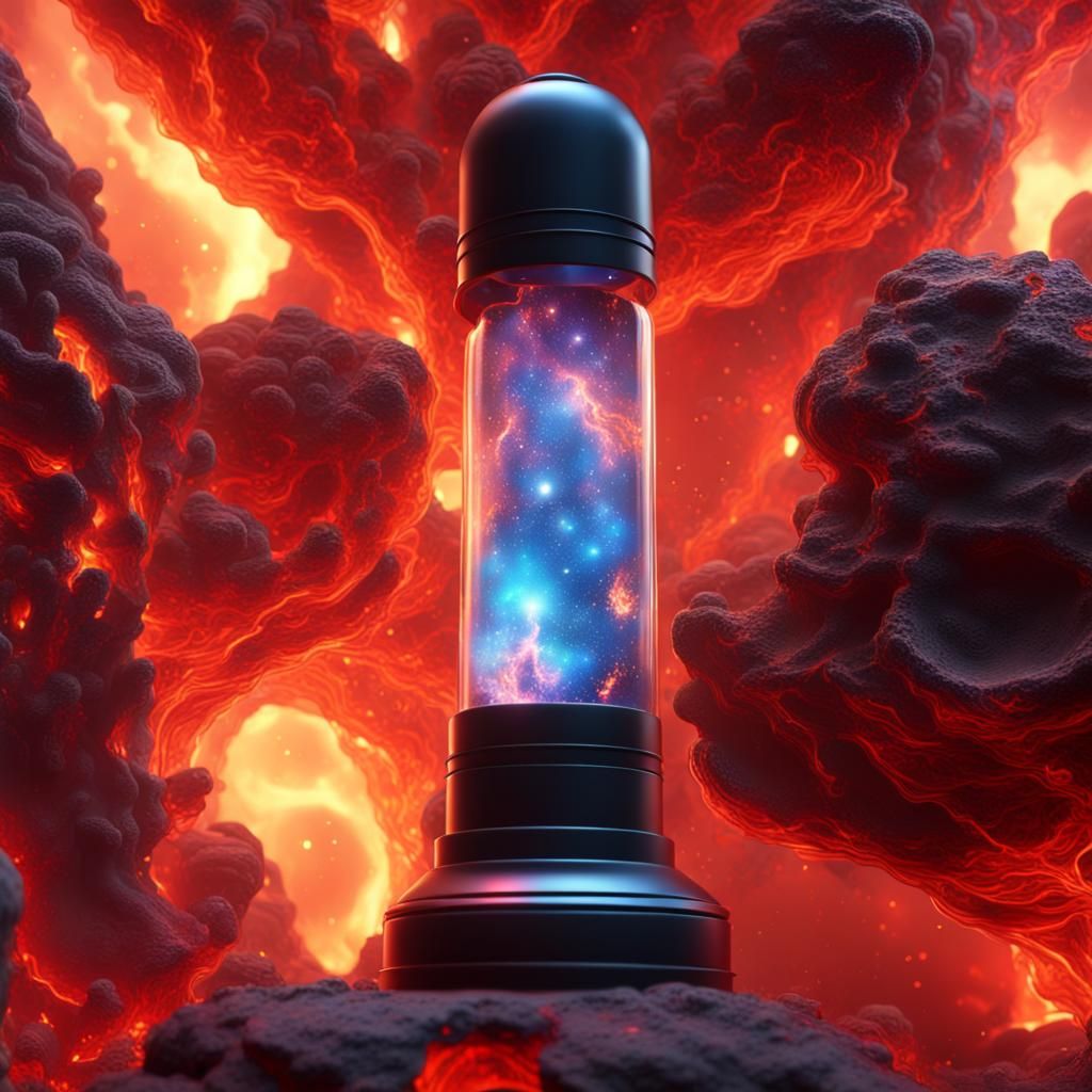 Galaxy in Lava Lamp: Detailed Matte Painting