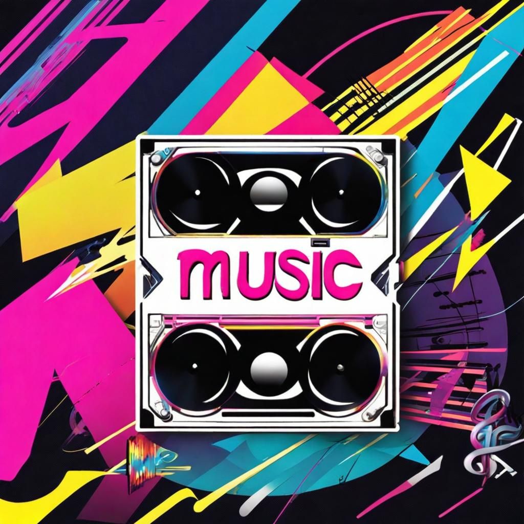 Retro 80s Music Album Cover Art