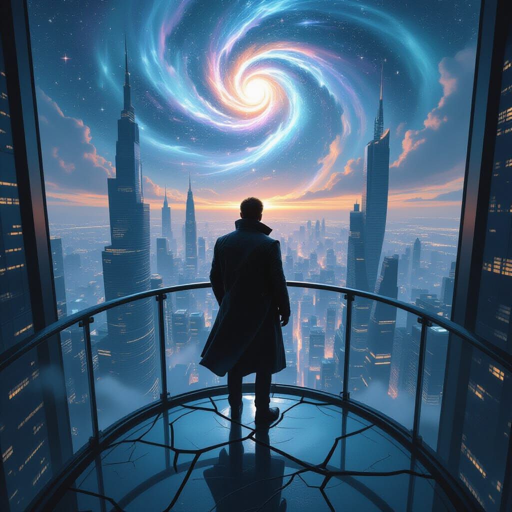 Surreal Skyscraper View in Futuristic Style