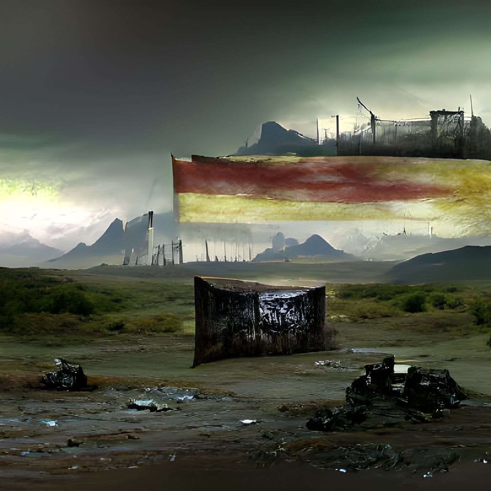 Post-Apocalyptic Flag Matte Painting