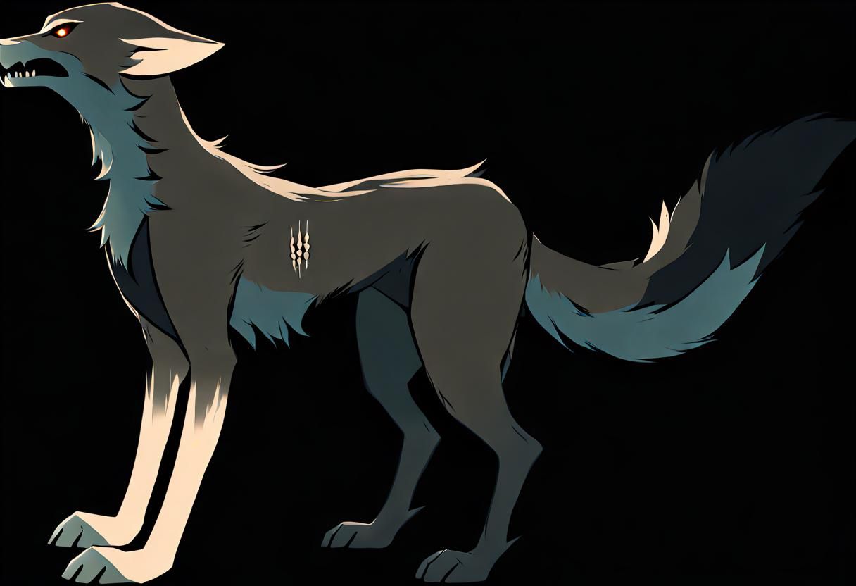 Undead Wolf Chimera with Cybernetic Implants