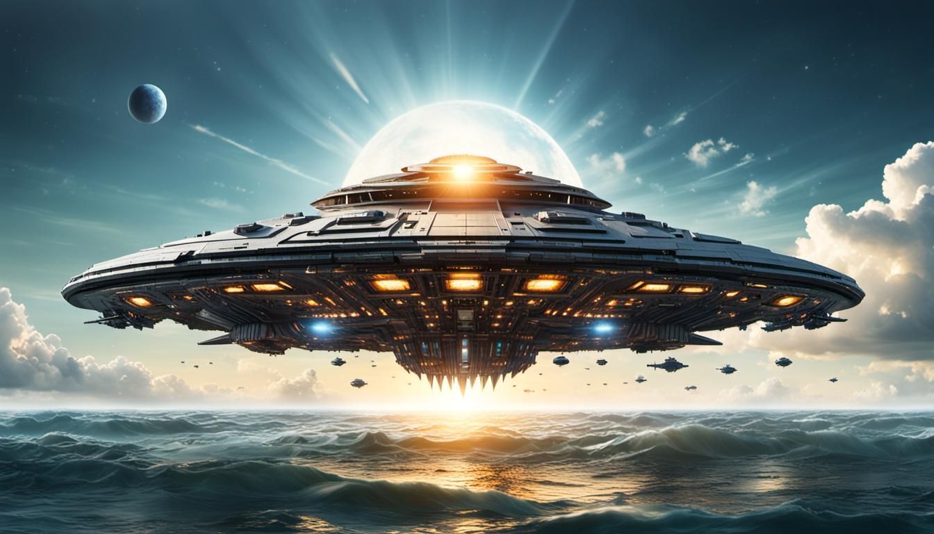 Starship Emerges from Alien Ocean: Detailed Photography