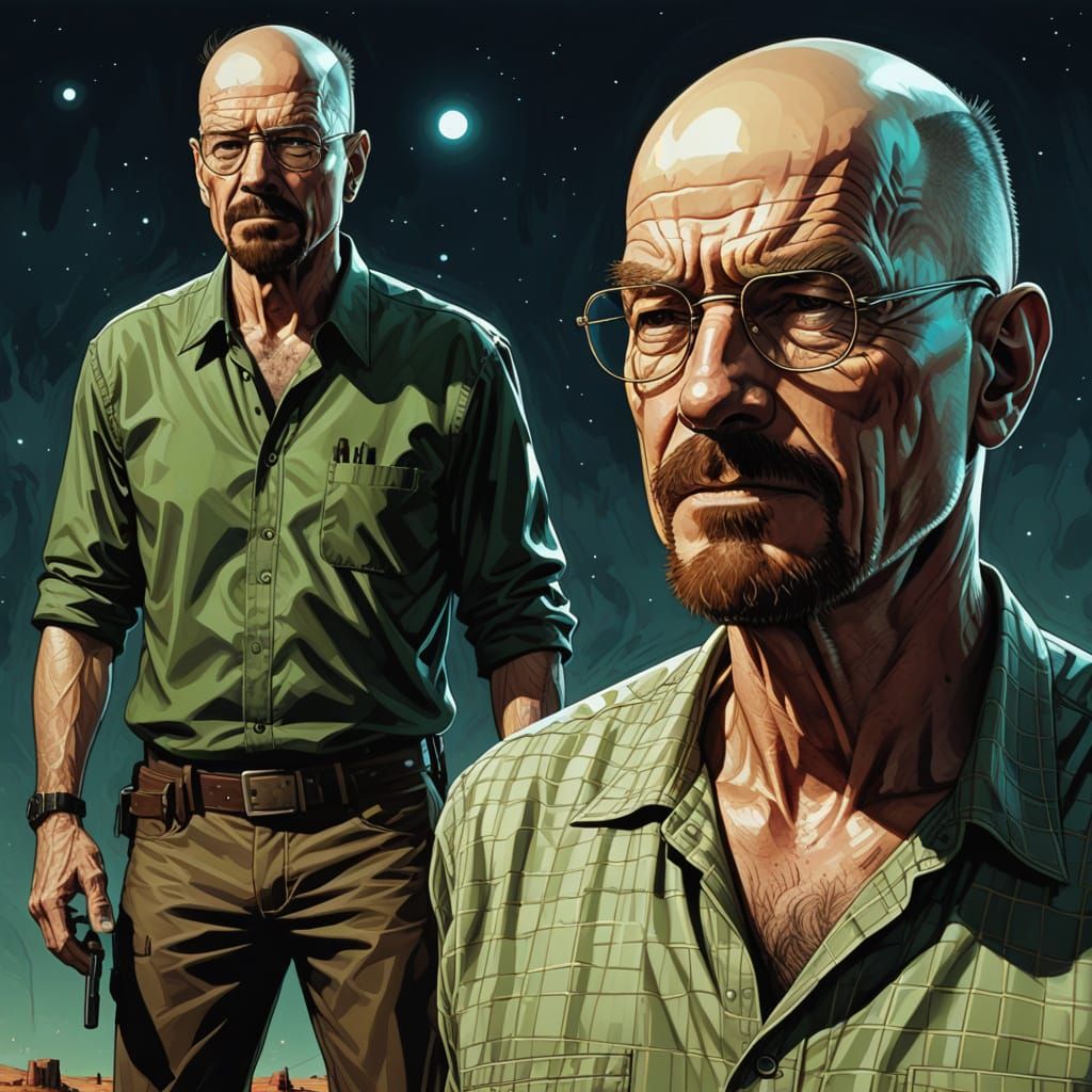 Walter White in Perfect Comic Book Art Style