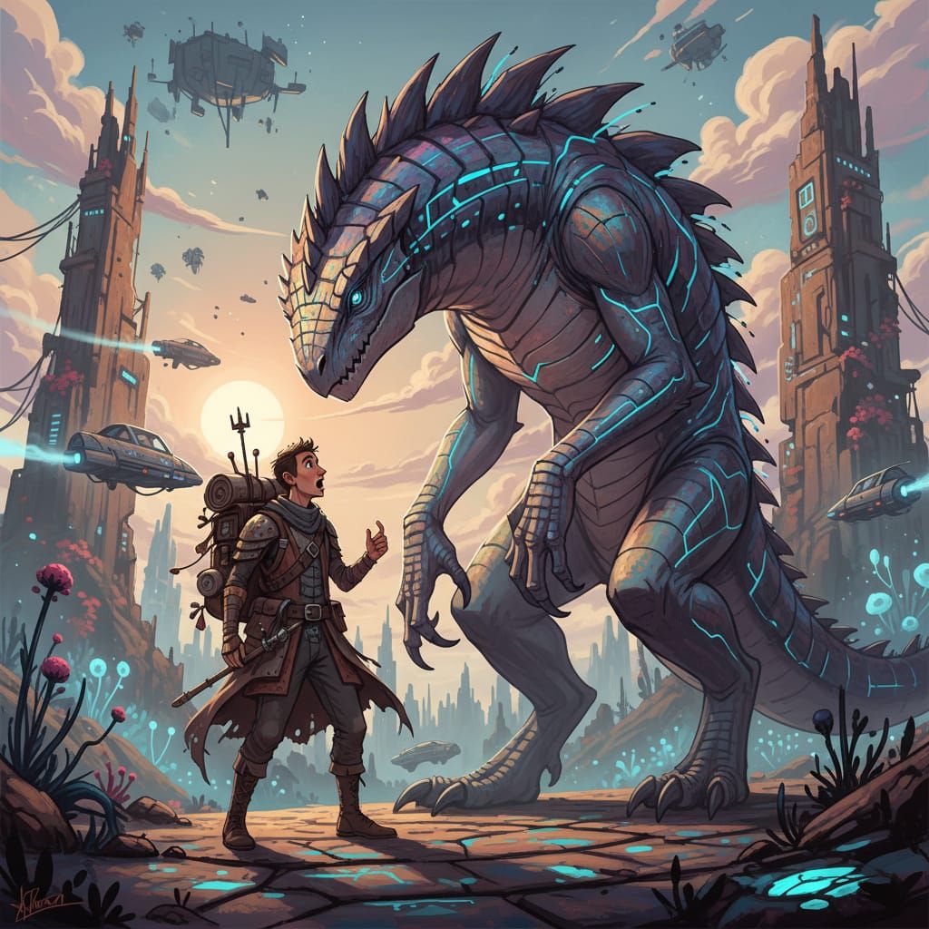 Human and Monster Share Moment of Awe in Mystical Realism