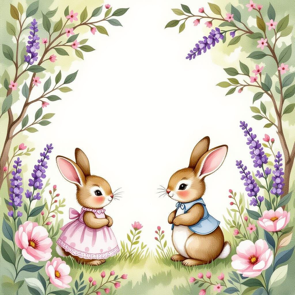 Whimsical Woodlands Baby Shower Invitation in Watercolor Sty...