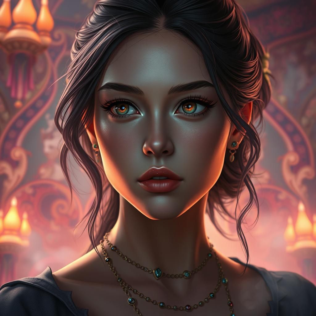 Mystical Woman Portrait in Hyper-Realistic Digital Art