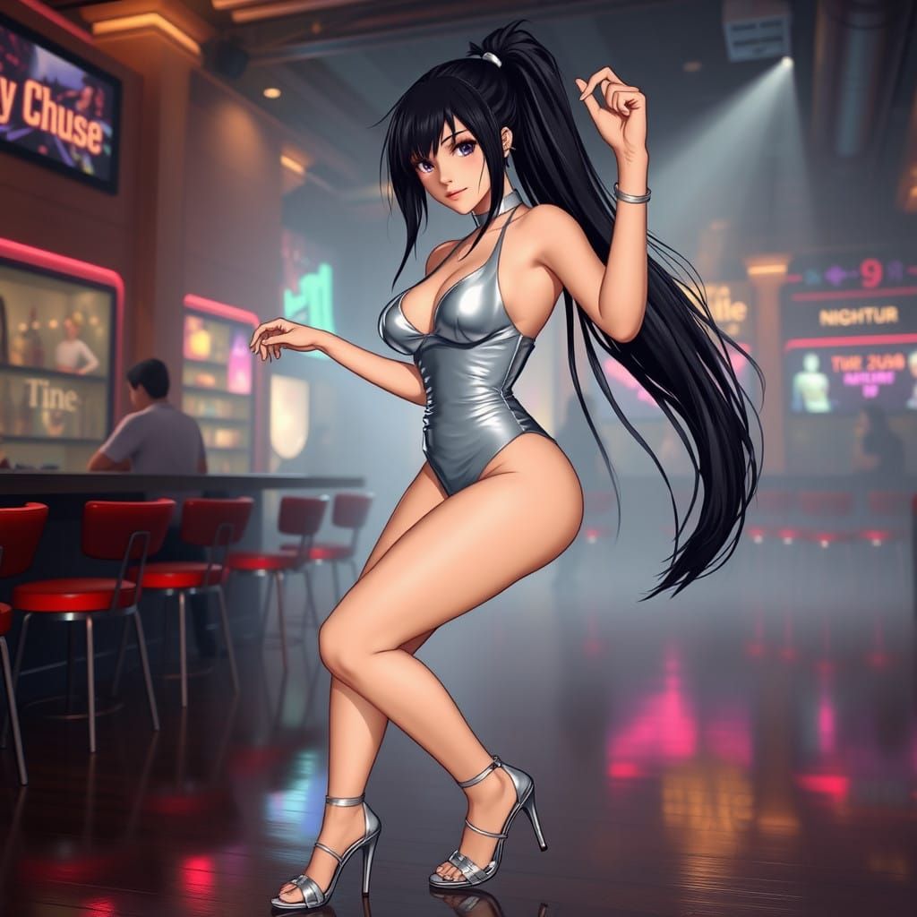 Tifa Lockhart in a Sultry Silver Clubbing Ensemble