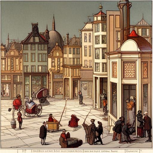 Art Nouveau Rococo Architecture with Dynamic Lighting