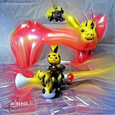 Pikachu Balloon Animal in Jim Burns Style