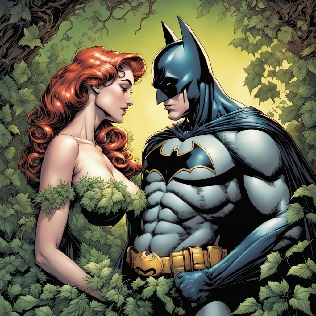 Batman Hypnotized by Poison Ivy's Kiss