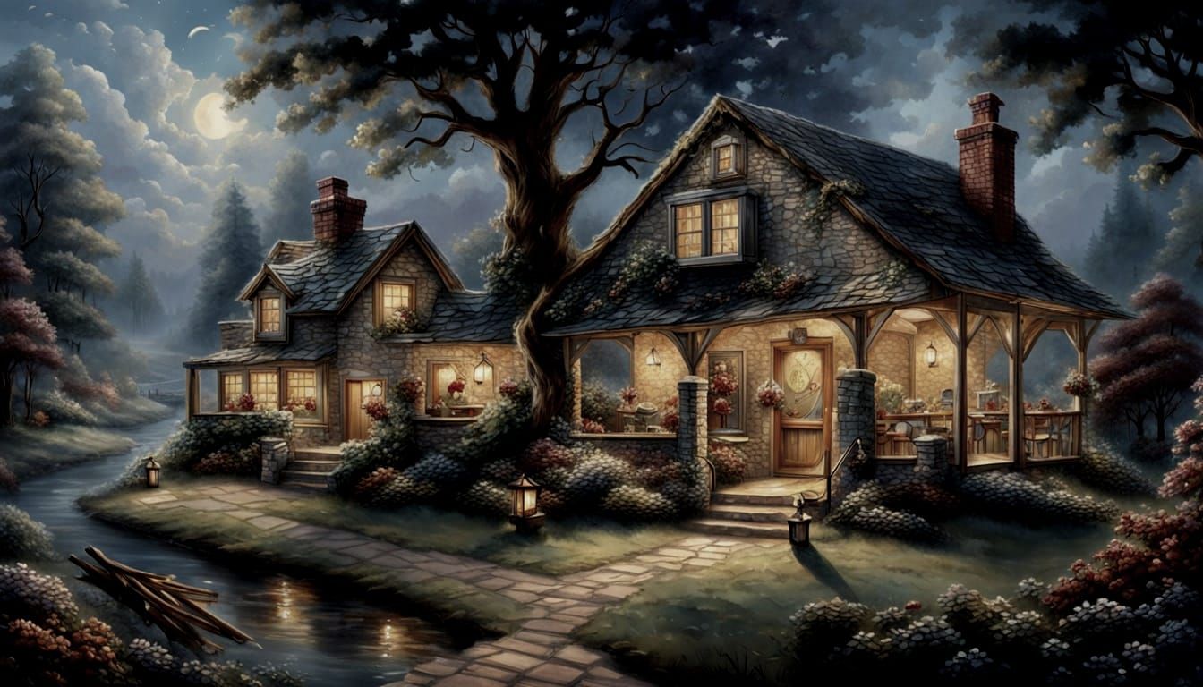 Cozy Kitchen Scene with Warm Light